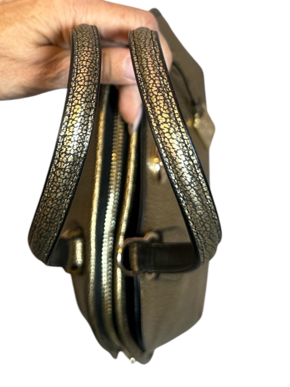 COACH Mini Prince St Metallic Gold Crossbody Like New - Picture 9 of 17